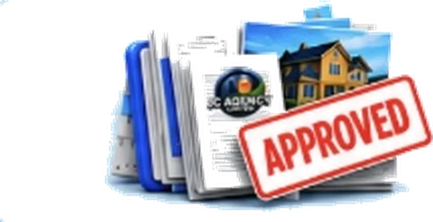 Approved project document with an official stamp